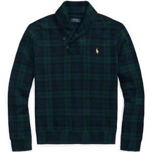 Boys Polo Ralph Lauren Green and Blackwatch Plaid Sweater- 10-12 M- LIKE NEW